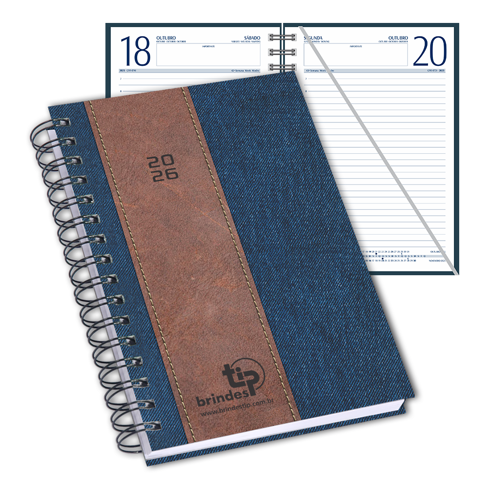 Agenda Classic c/ garratip, capa Brilhante Retilínea-085BR