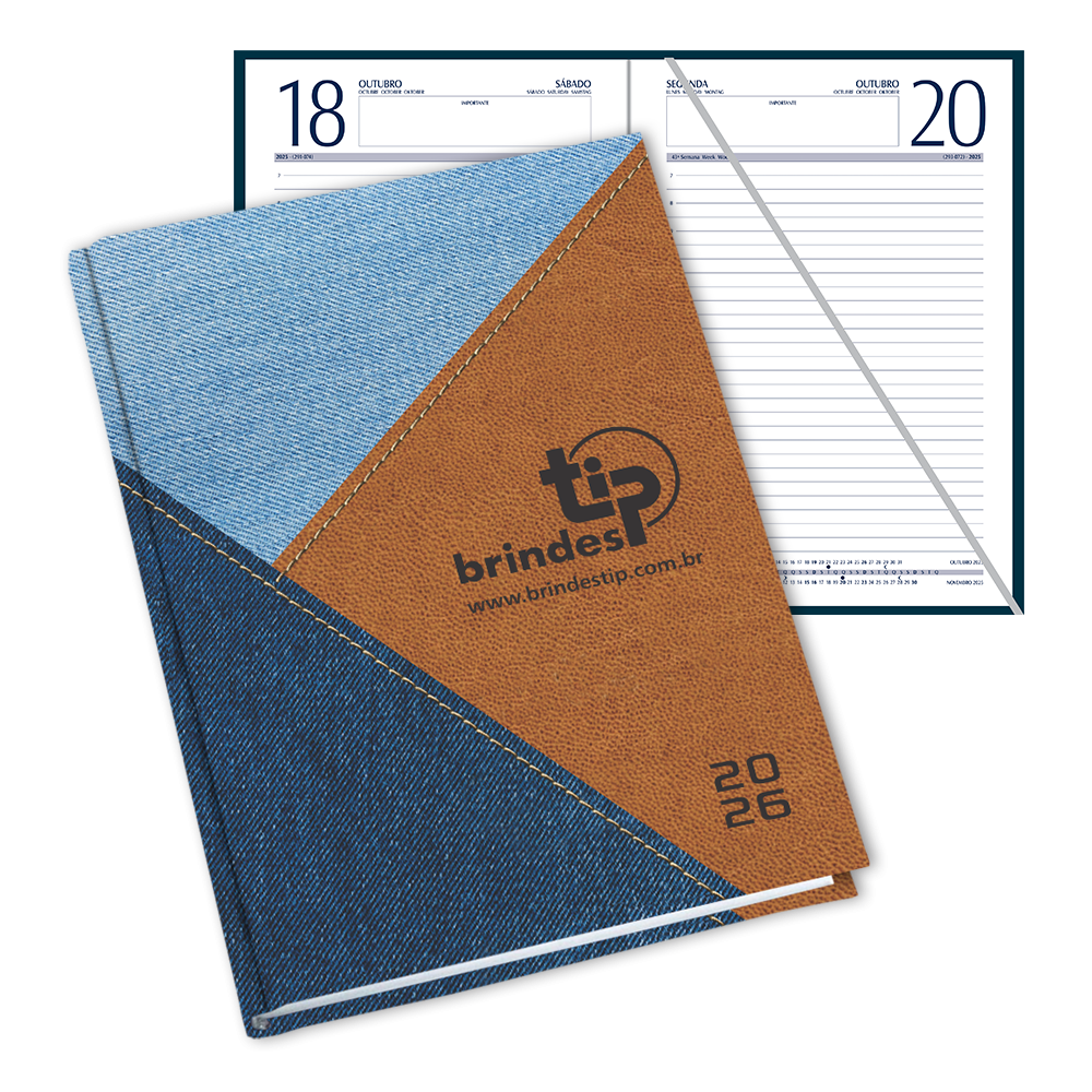 Agenda Classic, capa Brilhante Retilínea-081BR