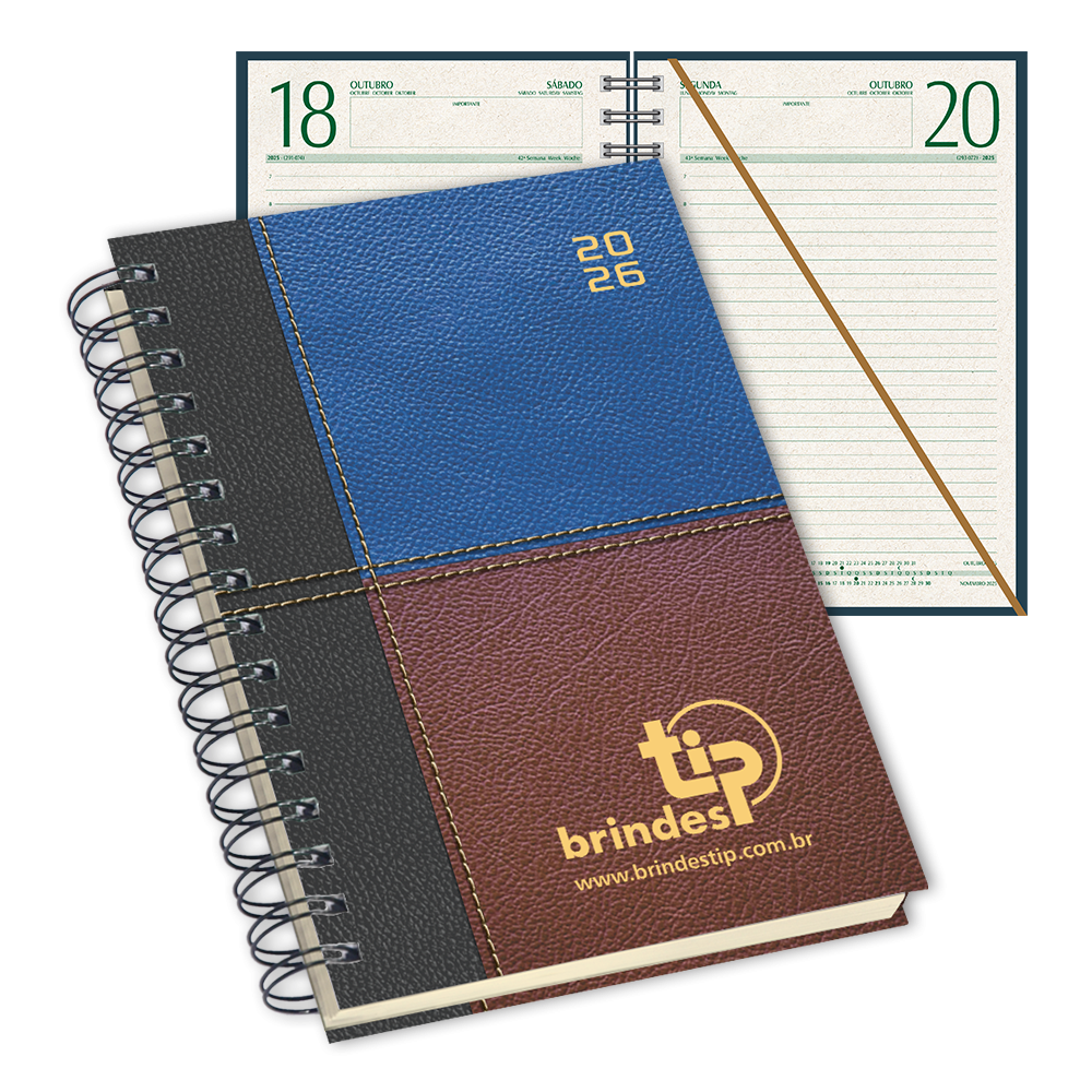Agenda Ecológica c/ garratip, capa Brilhante Retilínea-075BR