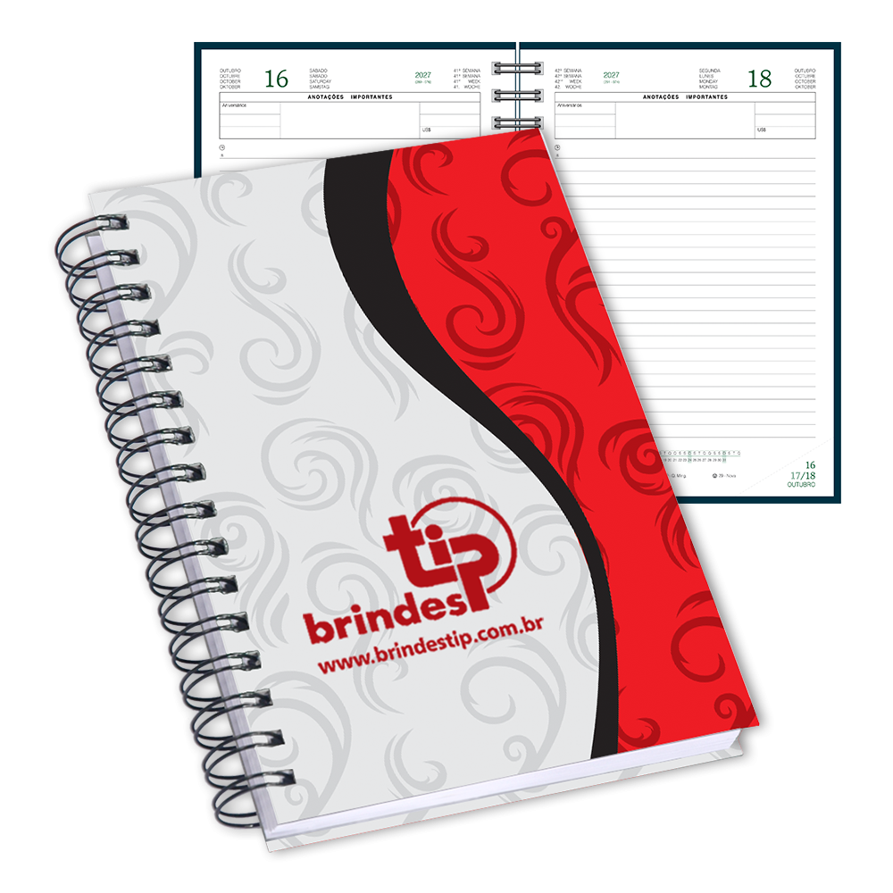 Agenda Objetiva c/ garratip, capa Laminada Impressa-175BI
