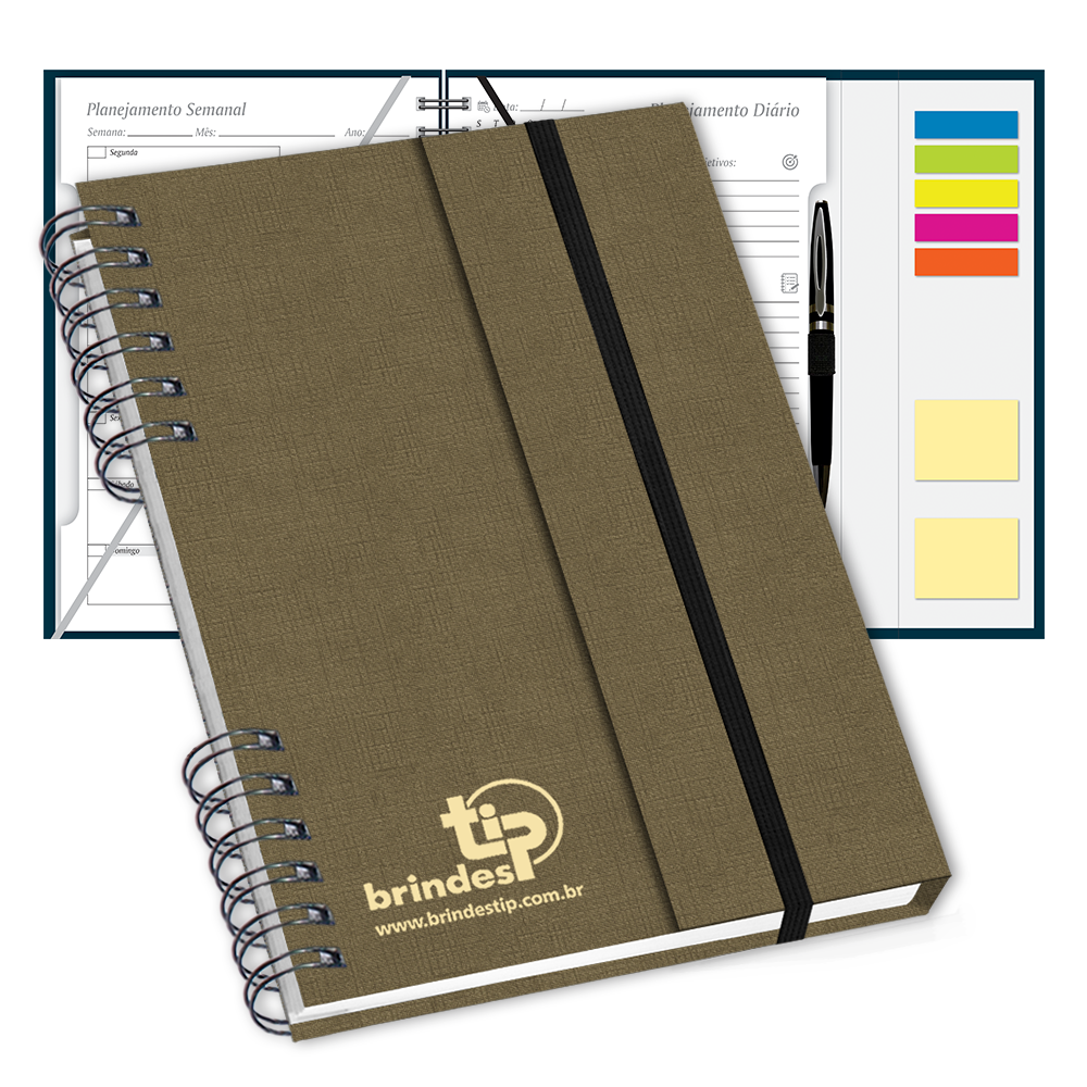 Cadertip Planner Capanga c/ garra dupla, capa Taipé-407TA