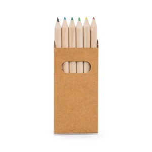 Caixa de cartão com 6 mini lápis de cor.-51750